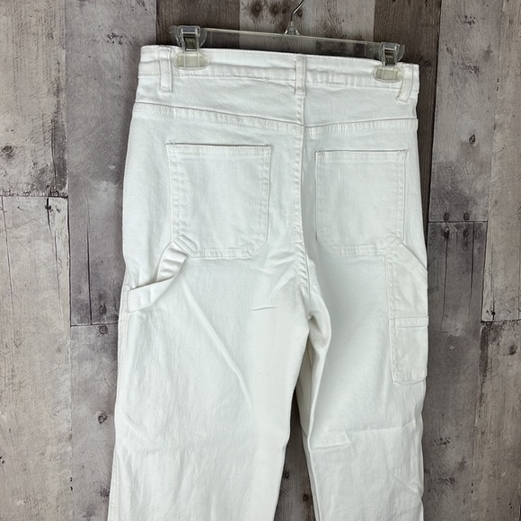 Superdown white button fly straight leg jeans size 27 - Picture 3 of 6
